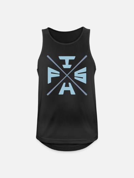 Cross Fish Logo - Men's Breathable Tank Top - black