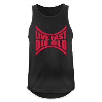 Live Fast Die - Männer Tank Top atmungsaktiv - Schwarz - Vorne - Nick (188cm)