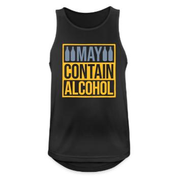 Schild May Contain Alcohol - Männer Tank Top atmungsaktiv - Schwarz - Vorne - Nick (188cm)