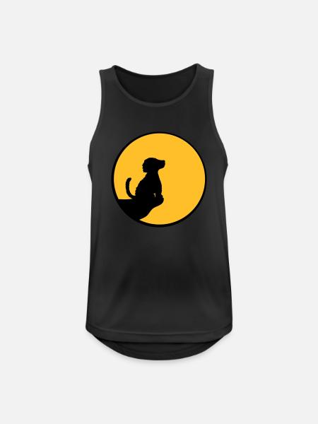 Moon Cliff Sitting Dog - Men's Breathable Tank Top - black