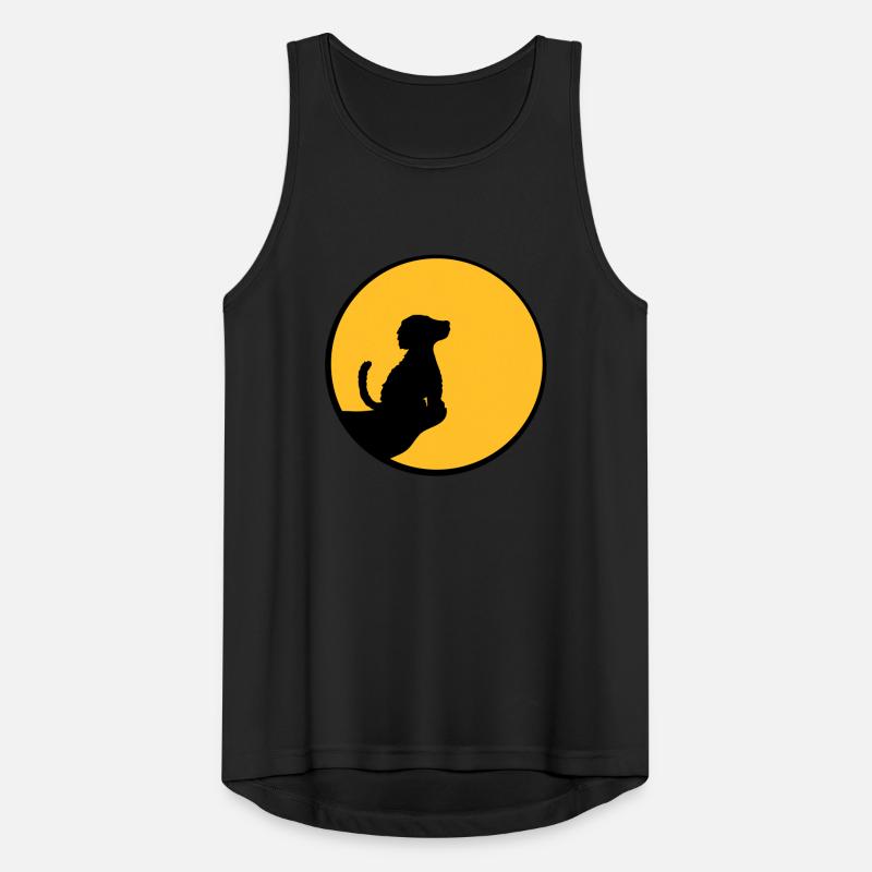 Mond Klippe sitzender Hund Männer Tank Top atmungsaktiv