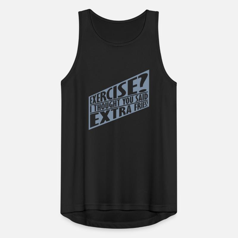 Exercise Extra Fries Zitat Männer Tank Top atmungsaktiv