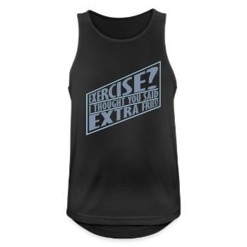 Exercise Extra Fries Quote - Men's Breathable Tank Top - black - Front - Nick (188cm)