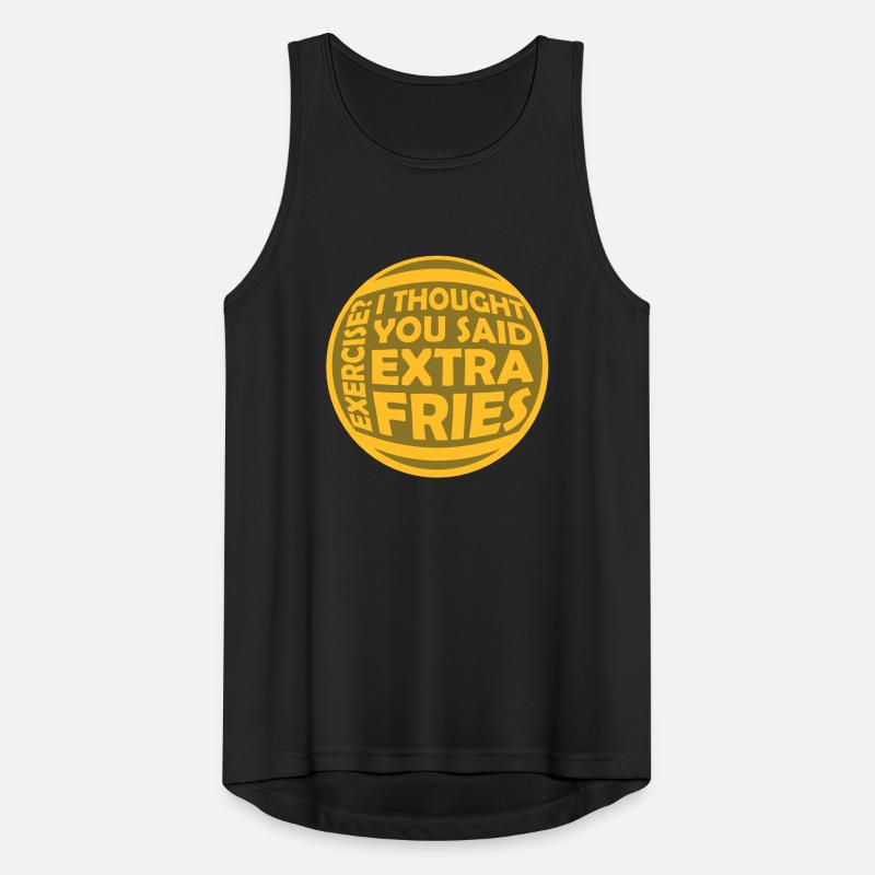 Exercise Extra Fries Quote Men's Breathable Tank Top