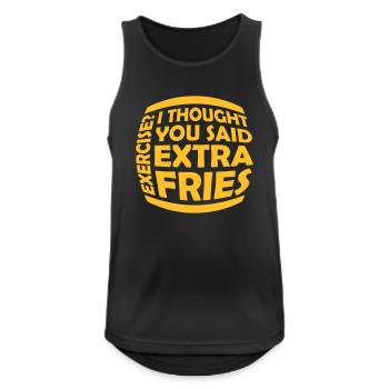 Exercice Extra Fries Citation - Débardeur respirant Homme - noir - Devant - Nick (188cm)