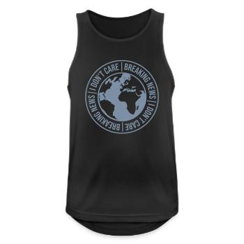 Breaking news don't care - Männer Tank Top atmungsaktiv - Schwarz - Vorne - Nick (188cm)