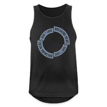 Breaking news don't care - Männer Tank Top atmungsaktiv - Schwarz - Vorne - Nick (188cm)