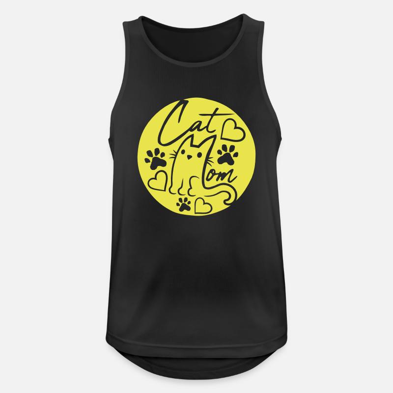 Logo omkring kattemor - Herre tanktop åndbar - sort