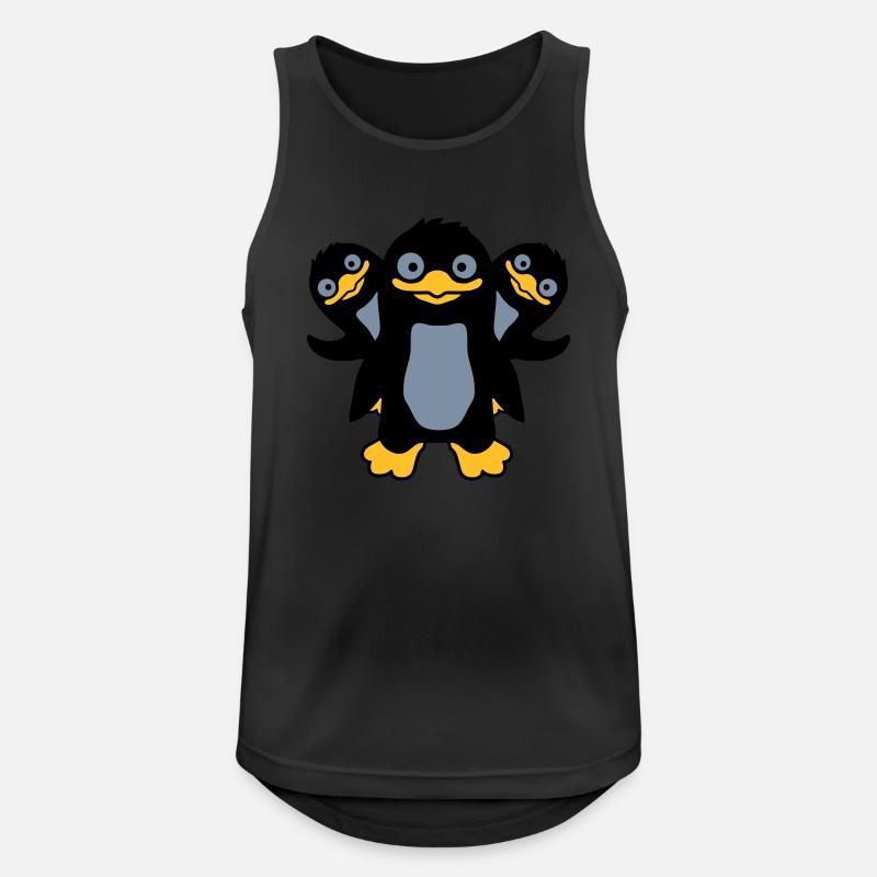 3 lustige Pinguin Freunde - Männer Tank Top atmungsaktiv - Schwarz