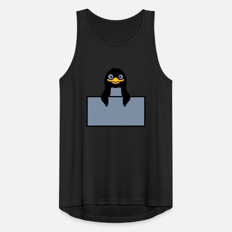 Alberner Pinguin hinter Schild Männer Tank Top atmungsaktiv
