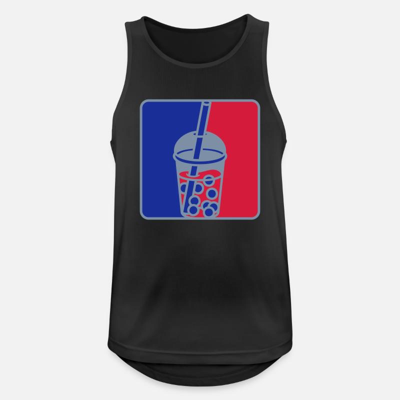 Rot Blau Bubble Tea - Männer Tank Top atmungsaktiv - Schwarz