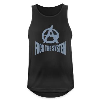 Fuck the system anarchy - Men's Breathable Tank Top - black - Front - Nick (188cm)