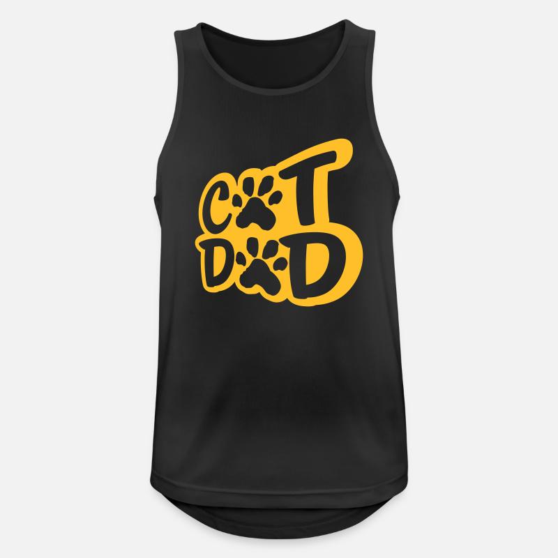 Logo Katzen Papa Pfote - Männer Tank Top atmungsaktiv - Schwarz