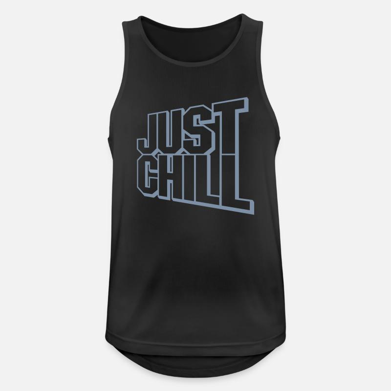 Just Chill Text Logo - Men's Breathable Tank Top - black