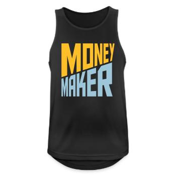 Text Money Maker Erfolgreich - Männer Tank Top atmungsaktiv - Schwarz - Vorne - Nick (188cm)
