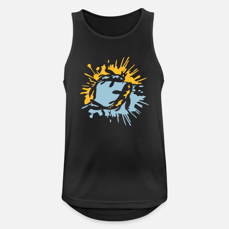 Bunter Tropfen 2 Koi - Männer Tank Top atmungsaktiv - Schwarz