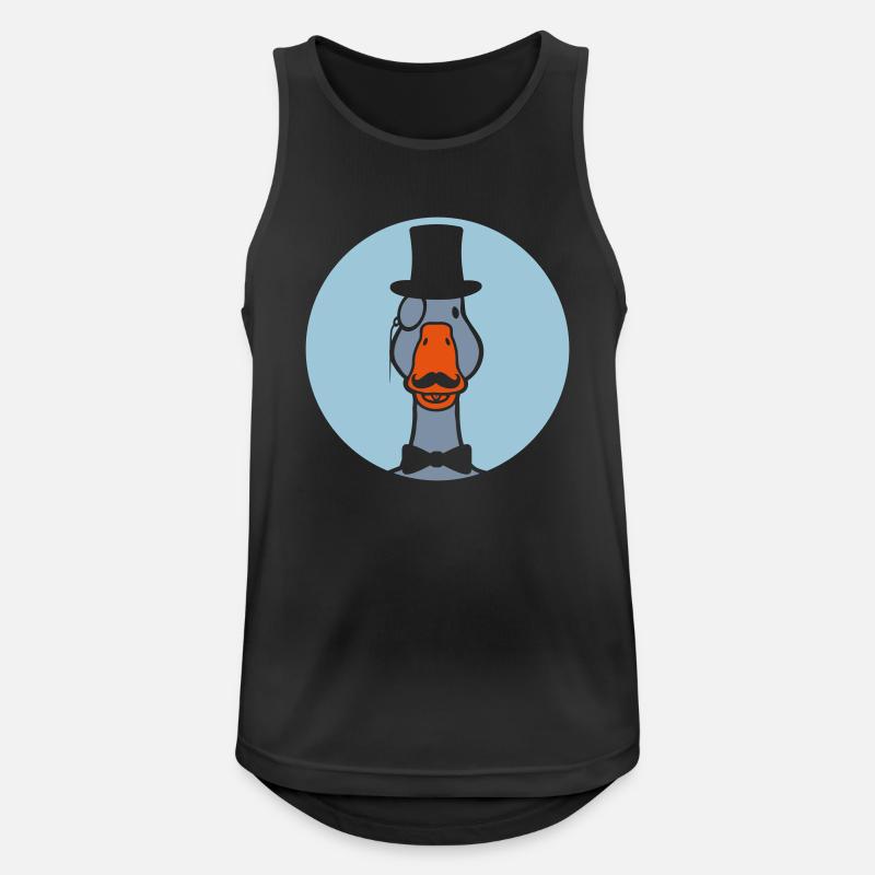 Comic Gans Sir Monokel - Männer Tank Top atmungsaktiv - Schwarz
