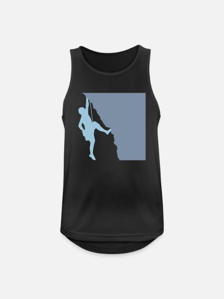 Silhouette Felsen Klettern Bergsteiger - Männer Tank Top atmungsaktiv - Schwarz