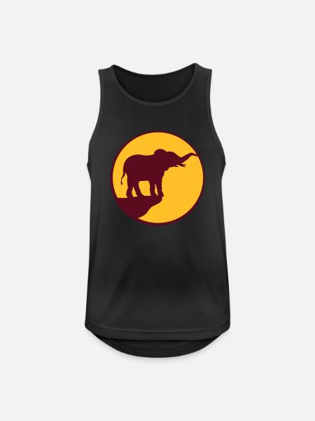 Moon Elephant Cliff Silhouette - Men's Breathable Tank Top - black