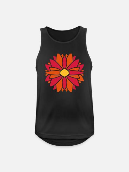Rote Hübsche Blume Design - Männer Tank Top atmungsaktiv - Schwarz