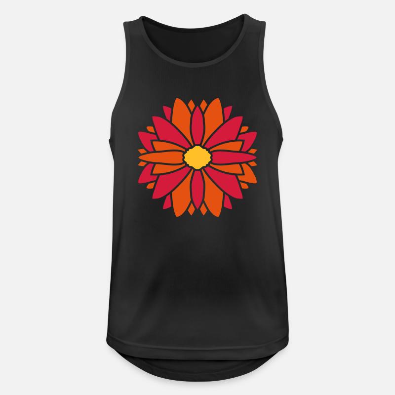 Rote Hübsche Blume Design - Männer Tank Top atmungsaktiv - Schwarz