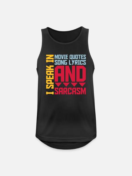 speak lyrics and sarcasm - Men's Breathable Tank Top - black