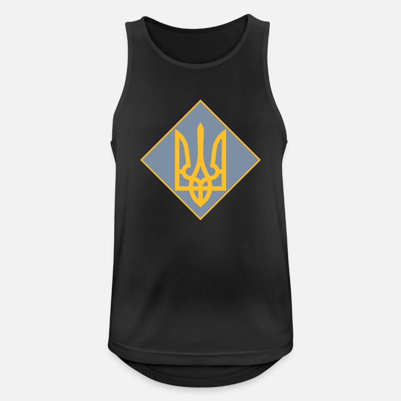 Ukraine - Männer Tank Top atmungsaktiv - Schwarz