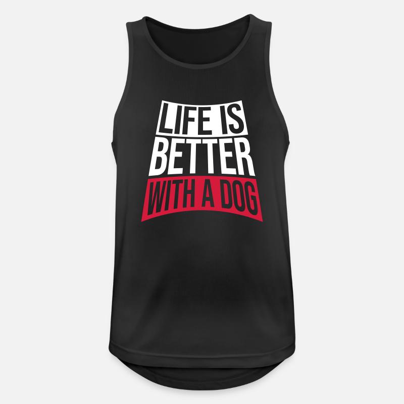 better with a dog - Men's Breathable Tank Top - black