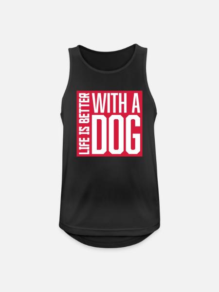 better with a dog - Men's Breathable Tank Top - black