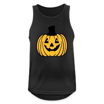 Halloween gespenstisch Kürbis Kürbislaterne Vektor - Männer Tank Top atmungsaktiv - Schwarz - Vorne - Nick (188cm)