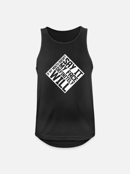 my face definitely will - Männer Tank Top atmungsaktiv - Schwarz