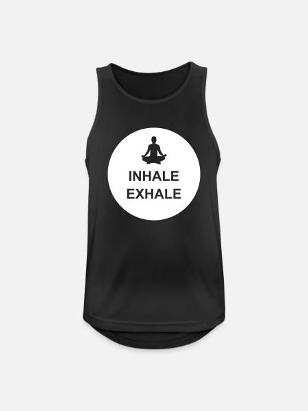 Inspirez expirez Yoga citation - Débardeur respirant Homme - noir