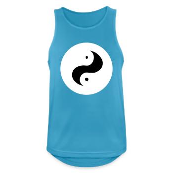 Yin Yang Signe Symbole Paix Bonheur Vecteur 5 - Débardeur respirant Homme - bleu saphir - Devant - Nick (188cm)