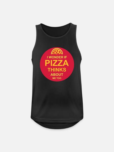 pizza thinks about me - Men's Breathable Tank Top - black