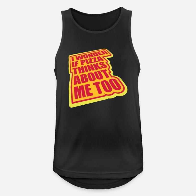 pizza thinks about me - Männer Tank Top atmungsaktiv - Schwarz
