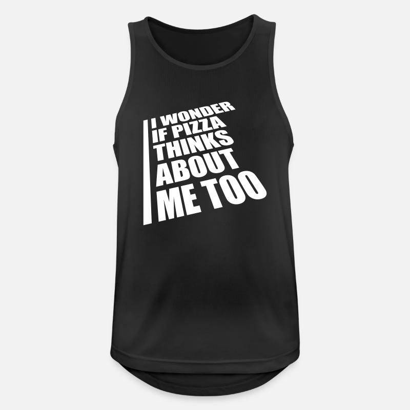 pizza thinks about me - Männer Tank Top atmungsaktiv - Schwarz