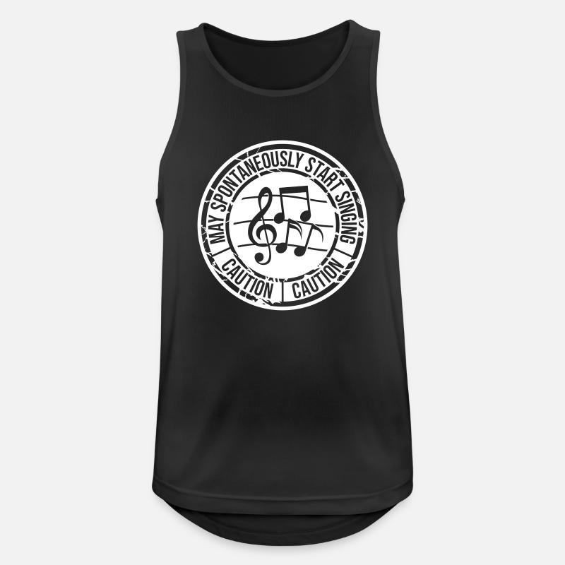 may spontaneously start singing - Männer Tank Top atmungsaktiv - Schwarz