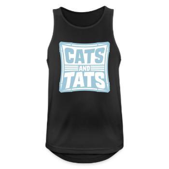 cats and tats Zitat - Männer Tank Top atmungsaktiv - Schwarz - Vorne - Nick (188cm)
