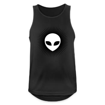 Strahlen Alien Kopf grau - Männer Tank Top atmungsaktiv - Schwarz - Vorne - Nick (188cm)