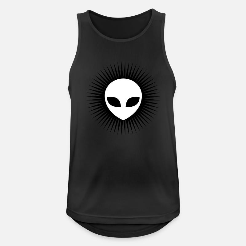 Strahlen Alien Kopf grau - Männer Tank Top atmungsaktiv - Schwarz