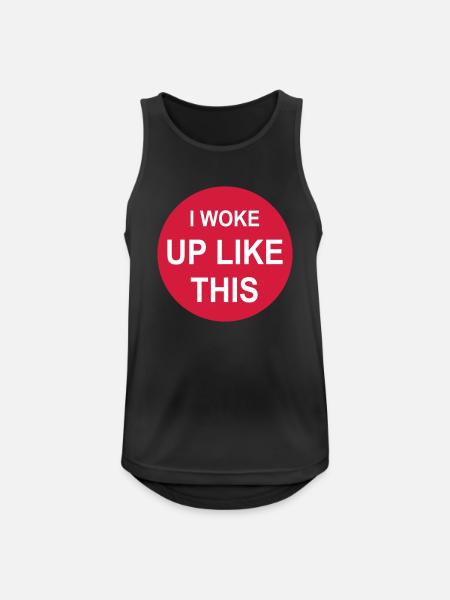 woke up like this - Men's Breathable Tank Top - black