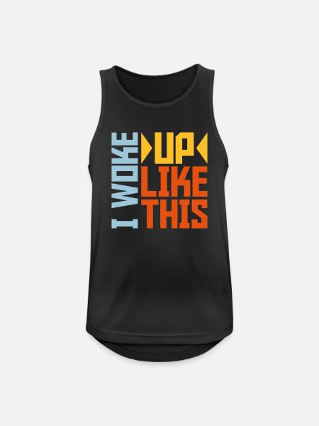 woke up like this - Men's Breathable Tank Top - black