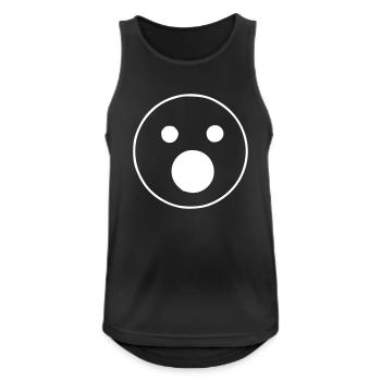 Emoji Skizze schreien weiß - Männer Tank Top atmungsaktiv - Schwarz - Vorne - Nick (188cm)