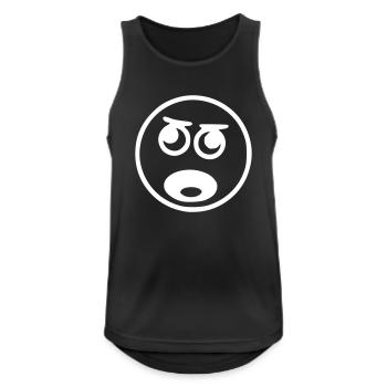 Emoji Skizze schreien weiß - Männer Tank Top atmungsaktiv - Schwarz - Vorne - Nick (188cm)