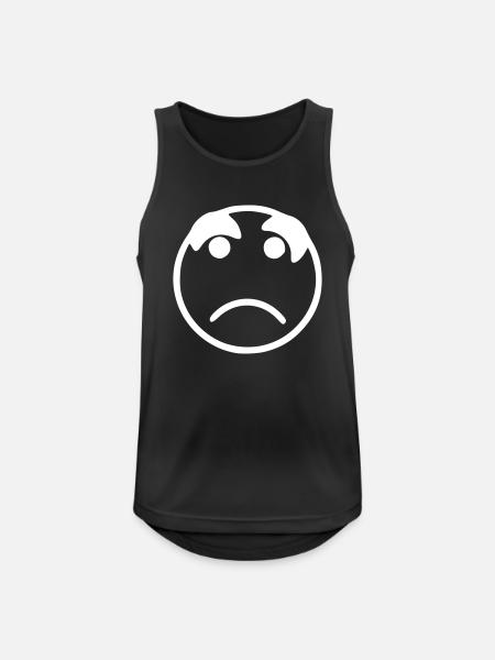 Emoji sketch sad white - Men's Breathable Tank Top - black