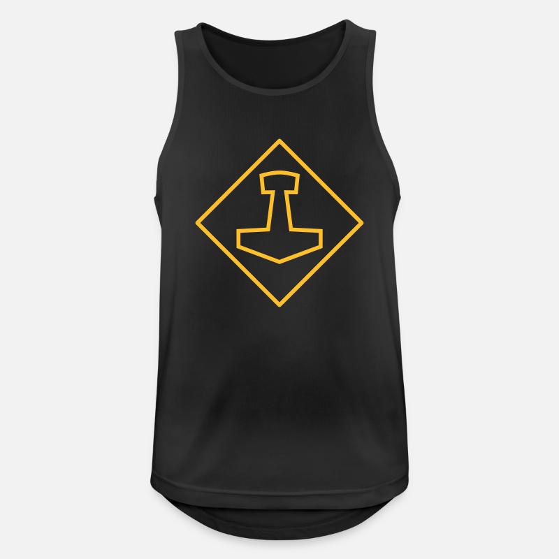 Mjölnir - Männer Tank Top atmungsaktiv - Schwarz
