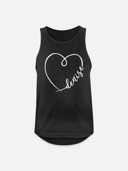 Denise Name Calligraphy Heart - Men's Breathable Tank Top - black