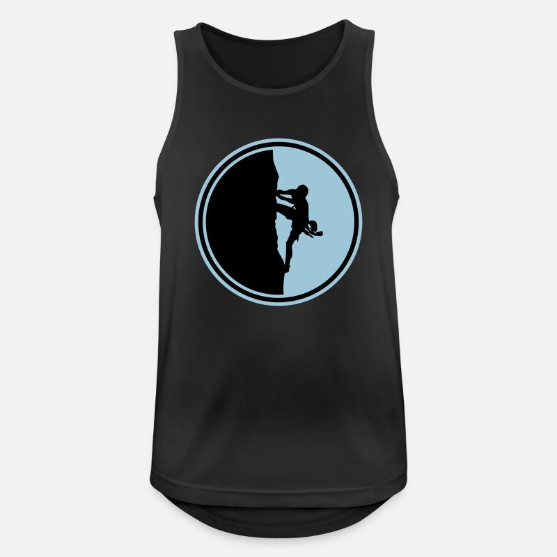 Climbing, Mountaineering, Silhouette, Circle - Men's Breathable Tank Top - black