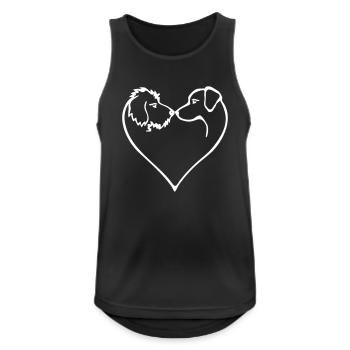 Hundeherz 2 Hunde - Farbwechsel - Männer Tank Top atmungsaktiv - Schwarz - Vorne - Nick (188cm)