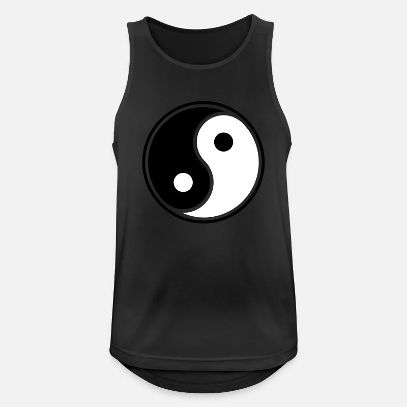 Impression graphique Yin Yang authentique - Débardeur respirant Homme - noir